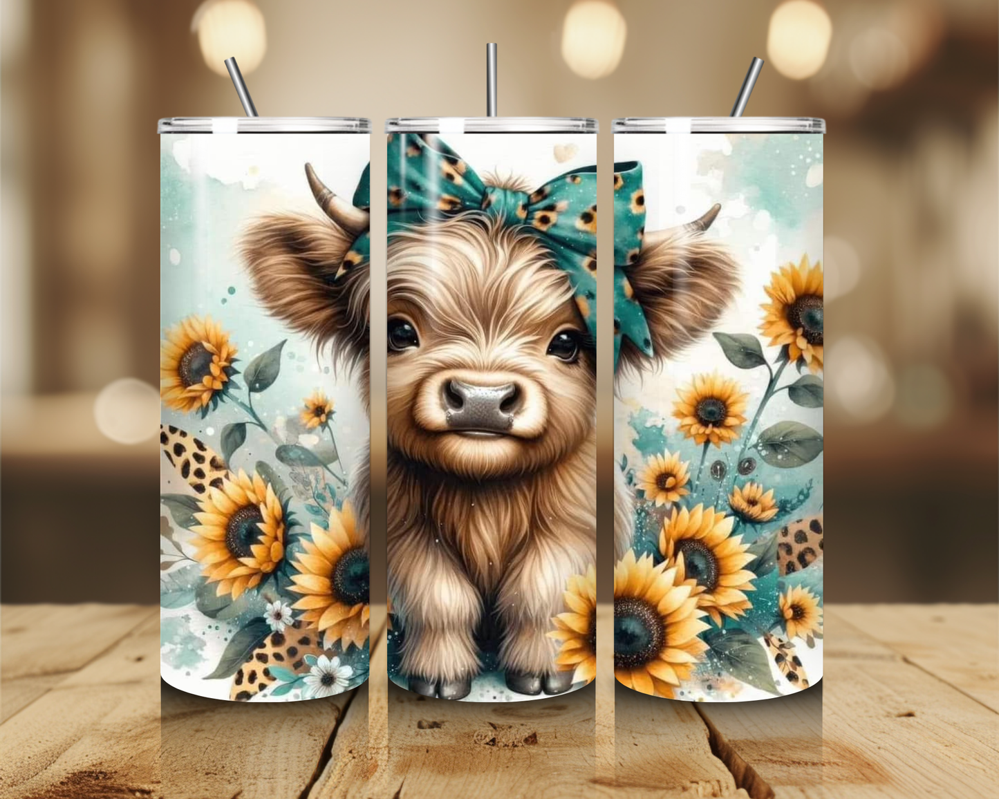 Sunflower Highland Cow