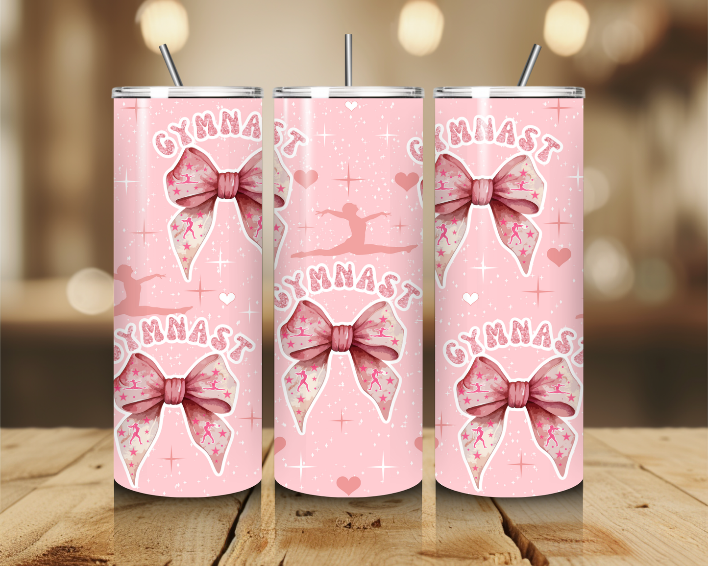 Gymnast Pink Bows 20 oz. Tumbler