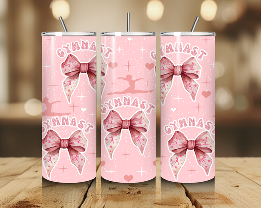 Gymnast Pink Bows 20 oz. Tumbler