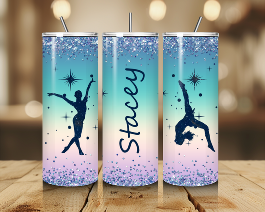 Personalized Rainbow Gymnast 20 oz. Tumbler
