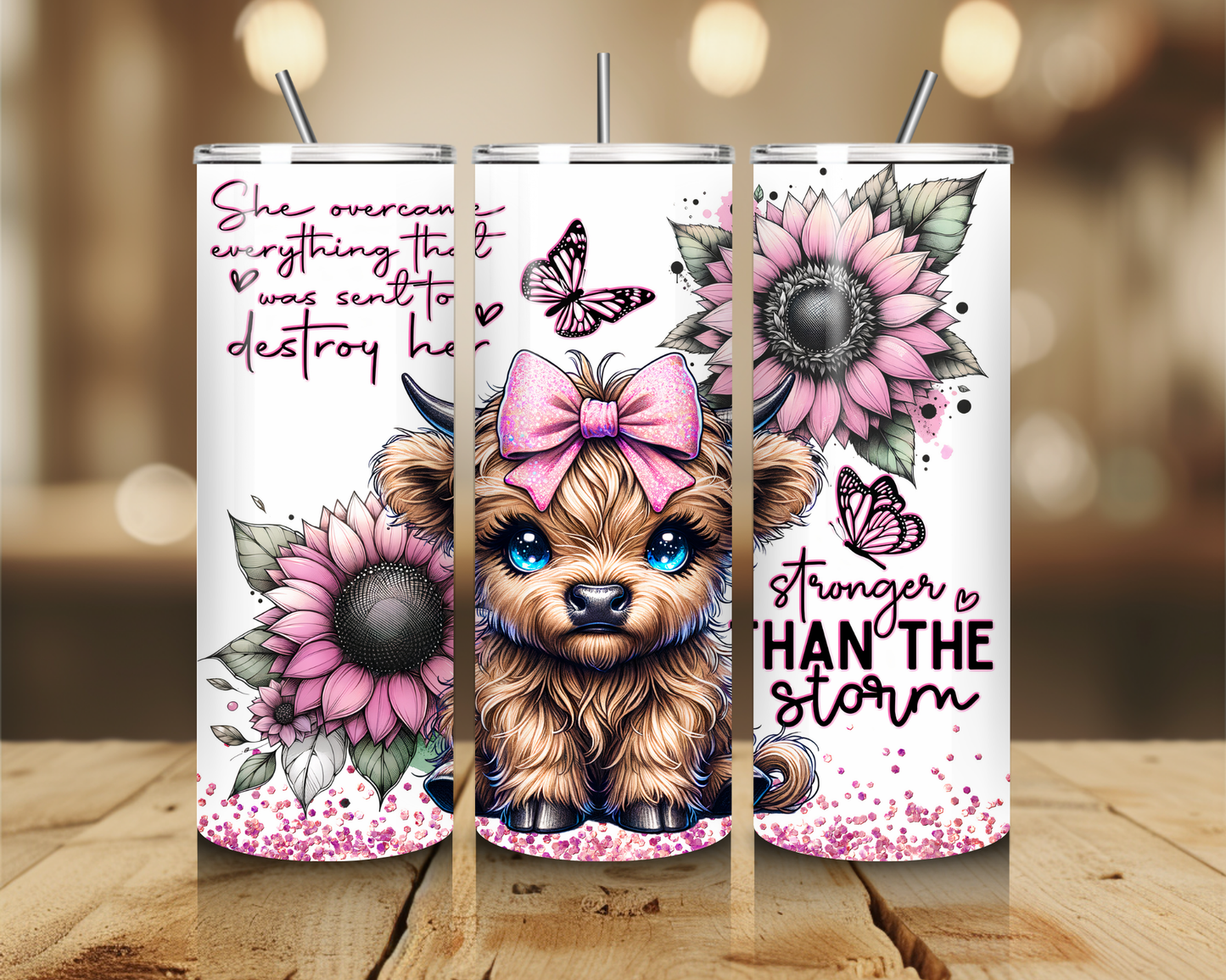 She overcame everything that was sent to destroy her... Stronger than the storm 20oz Tumbler