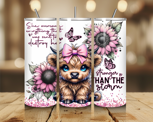 She overcame everything that was sent to destroy her... Stronger than the storm 20oz Tumbler