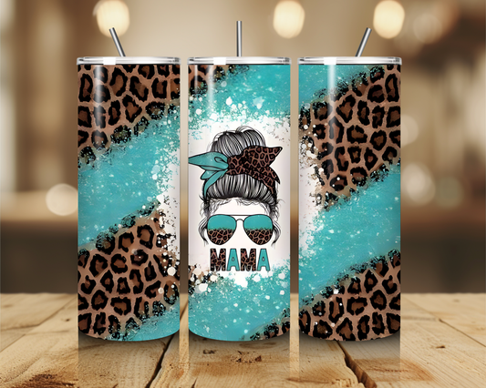 Mama Teal Cheetah Print