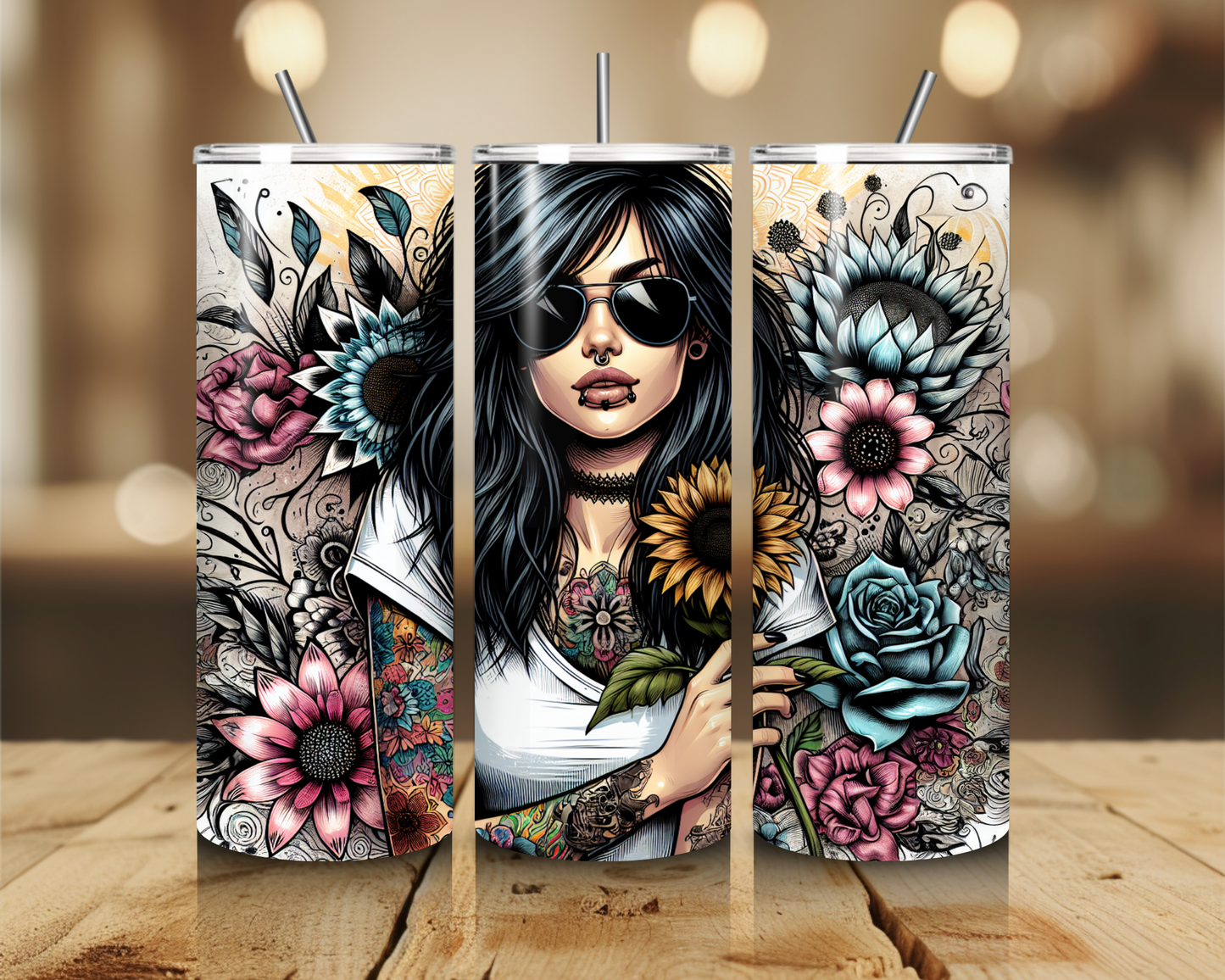 Floral Tattoo Girl
