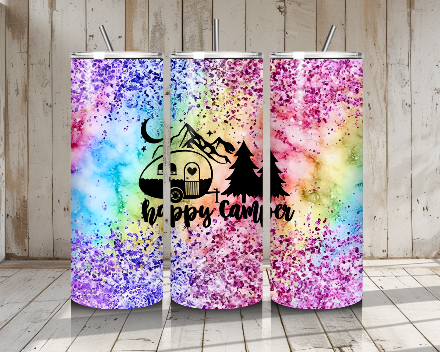 Happy Camper Rainbow Glitter