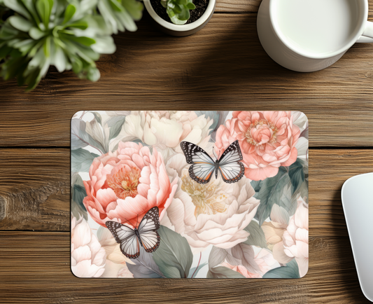 Floral Butterfly Mouse Pad