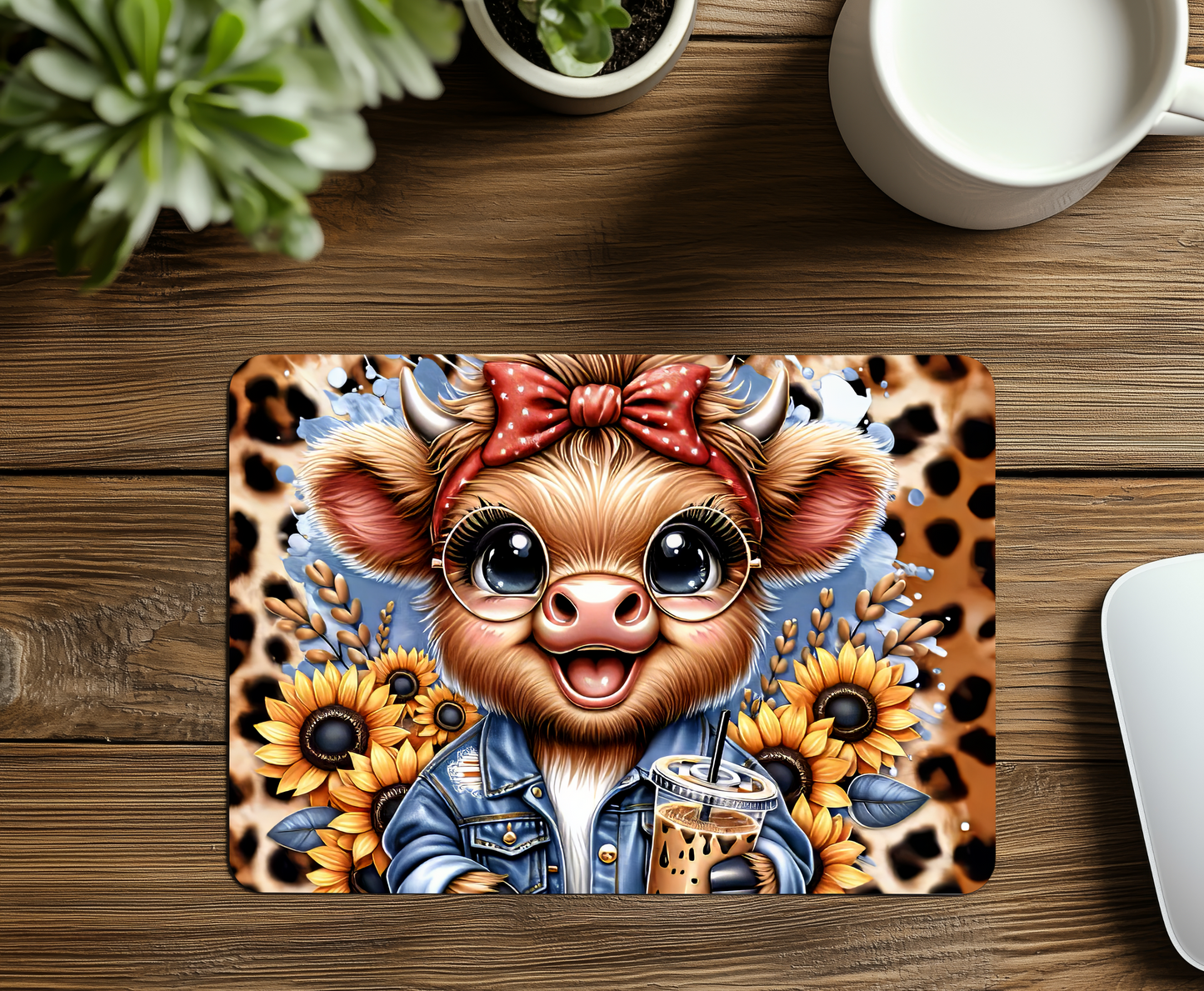 Bougie Highland Cow Mouse Pad