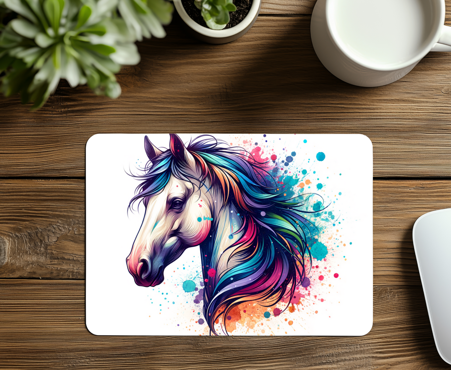 Rainbow Horse Mouse Pad