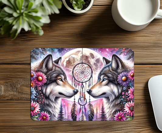 Wolf and Dreamcatcher Mouse Pad